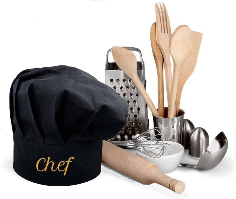 Ulteptus Chef Hat - Embroidered with Chef Lettering, Black & White, Male & Female - Image 3